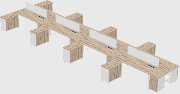 L-shaped shared desk