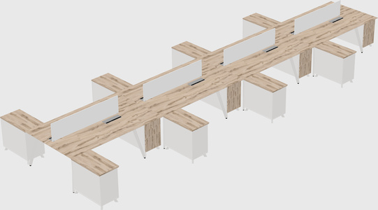 L-shaped shared desk