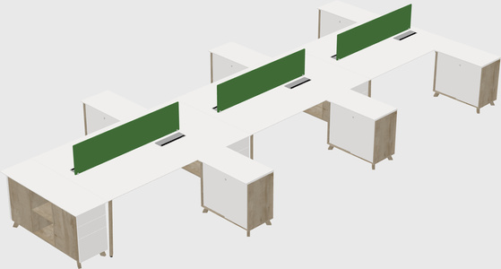 L-shaped Shared Desk