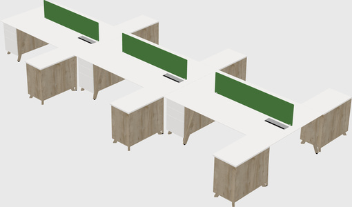 L-shaped shared desk