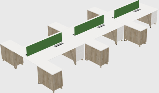 L-shaped shared desk