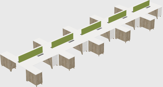 L-shaped shared desk