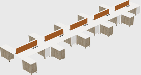 L-shaped shared desk