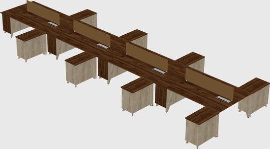 L-shaped shared desk