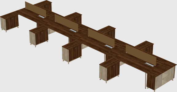L-shaped shared desk