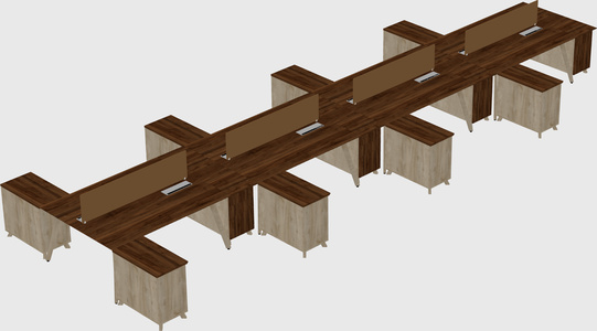 L-shaped shared desk