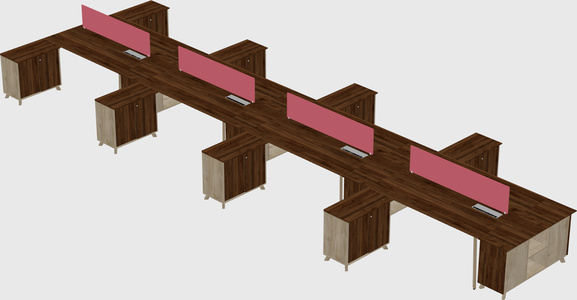 L-shaped shared desk