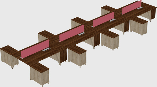 L-shaped shared desk