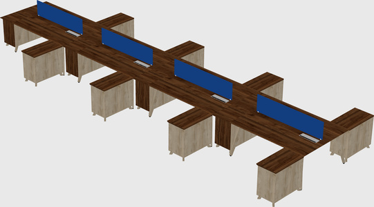 L-shaped shared desk