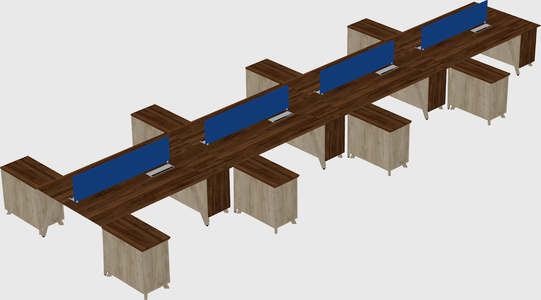L-shaped shared desk