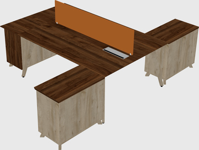 L-shaped shared desk