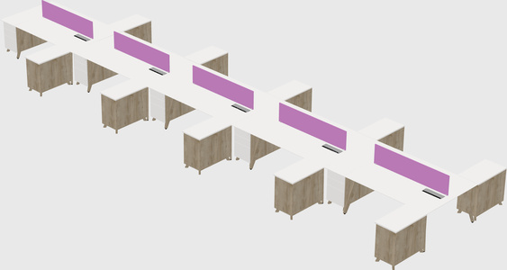 L-shaped shared desk