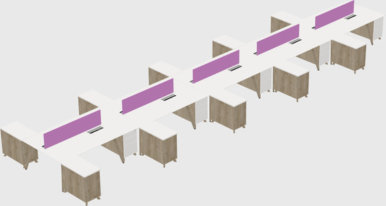 L-shaped shared desk