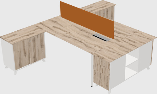 L-shaped shared desk