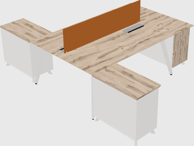 L-shaped shared desk