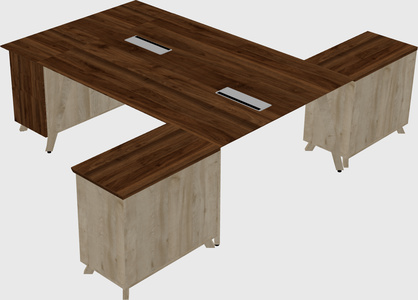 L-shaped shared desk