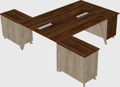 L-shaped shared desk