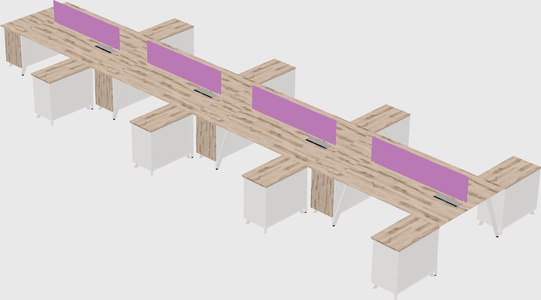 L-shaped shared desk