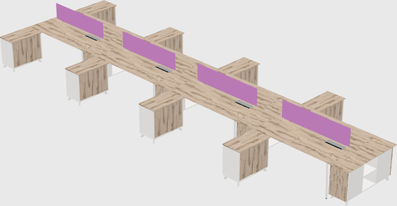 L-shaped shared desk