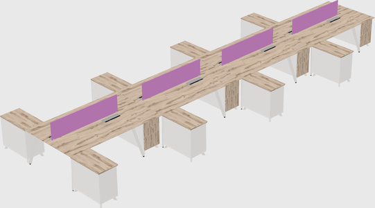 L-shaped shared desk