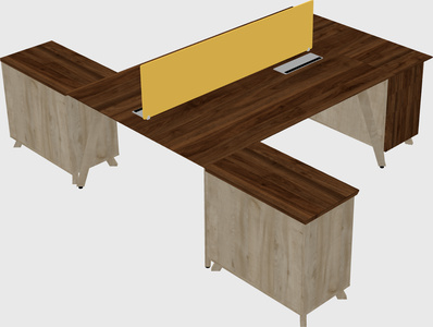 L-shaped shared desk