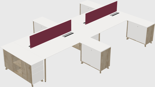 L-shaped Shared Desk