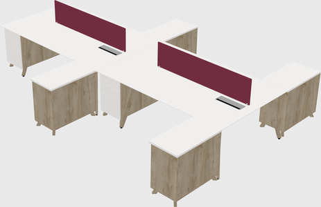 L-shaped shared desk