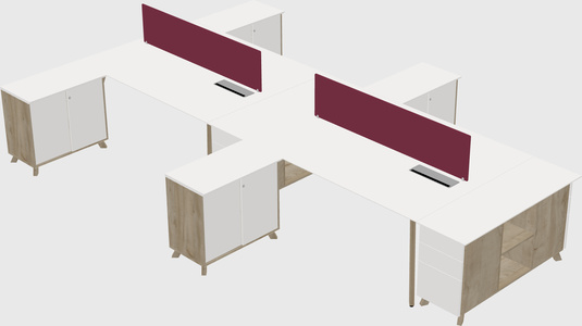 L-shaped shared desk