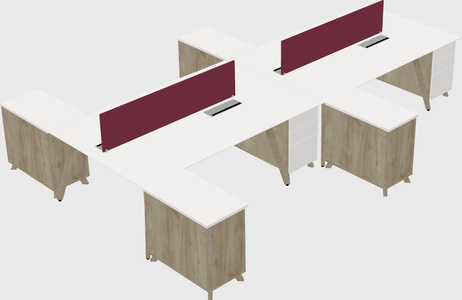 L-shaped shared desk