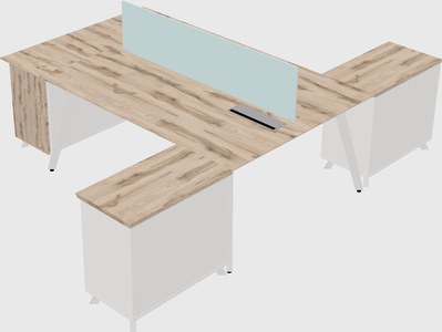 L-shaped shared desk
