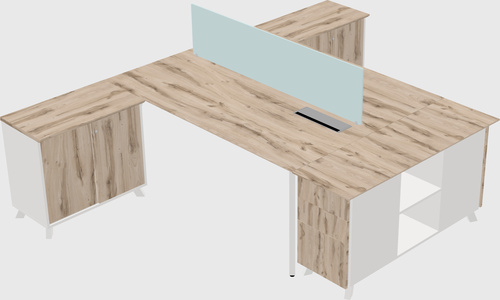 L-shaped shared desk