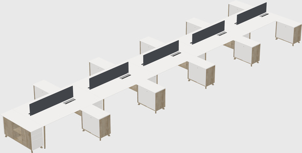 L-shaped Shared Desk