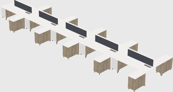 L-shaped shared desk