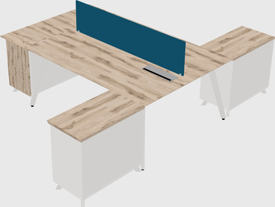 L-shaped shared desk