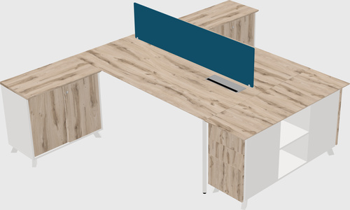 L-shaped shared desk