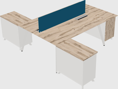 L-shaped shared desk