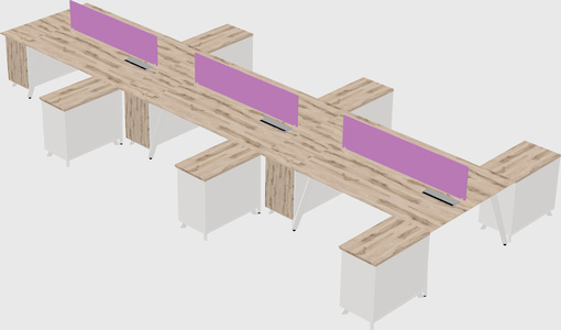 L-shaped shared desk