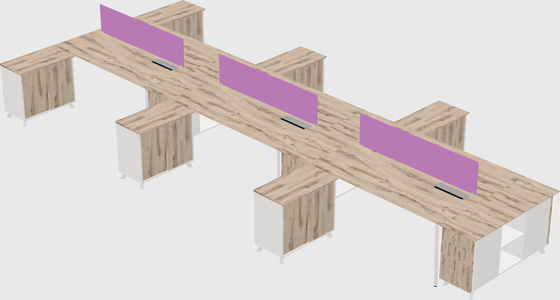 L-shaped shared desk