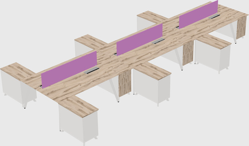 L-shaped shared desk