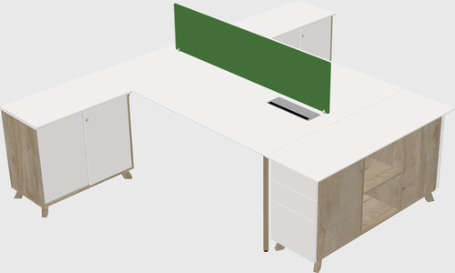 L-shaped shared desk
