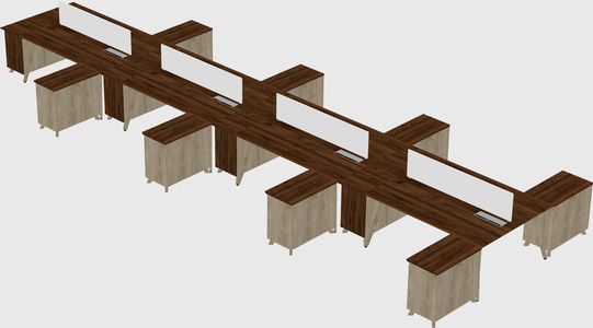 L-shaped shared desk
