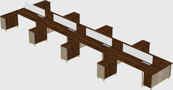 L-shaped shared desk