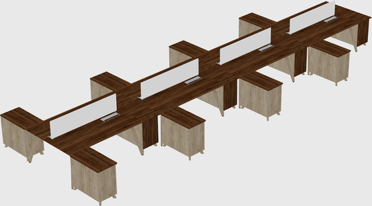 L-shaped shared desk