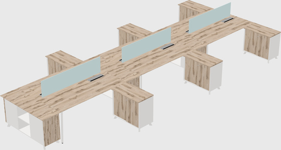 L-shaped Shared Desk