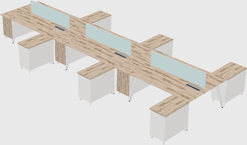 L-shaped shared desk