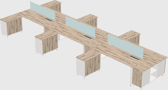 L-shaped shared desk