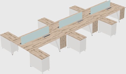 L-shaped shared desk