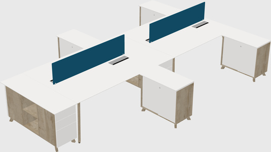 L-shaped Shared Desk