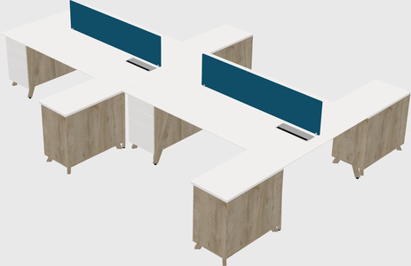 L-shaped shared desk