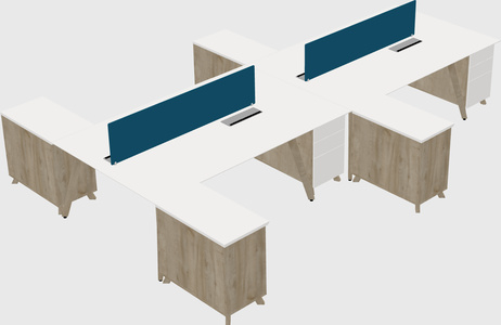 L-shaped shared desk